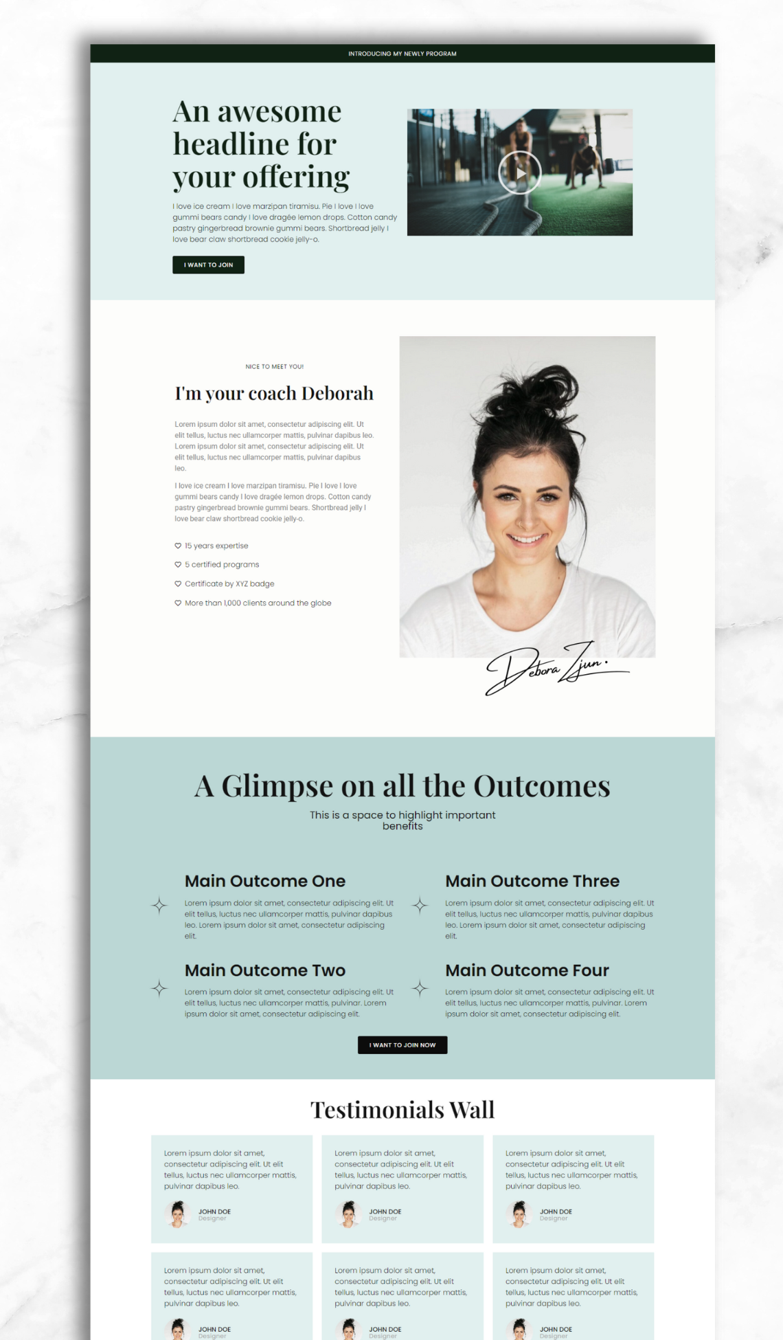 Sales Page Elementor Template, Health and Wellness Industry